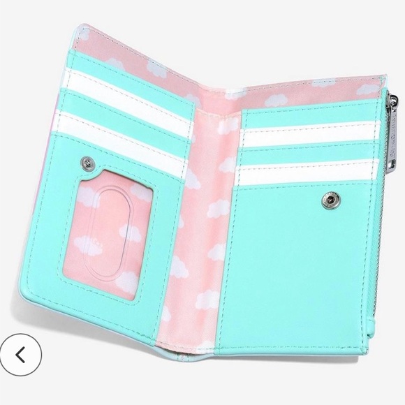 NEW Hello Kitty Pusheen Loungefly Balloon Rainbow Mint Green Backpack Wallet Set - Picture 8 of 15